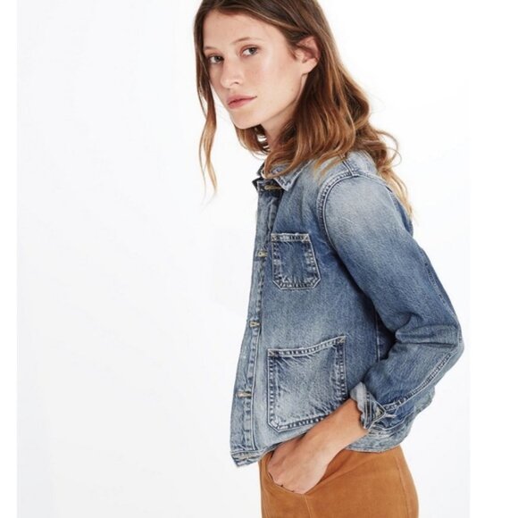 NEW Adriano Goldschmied Andy Denim Trucker Jacket Blue Small - Picture 3 of 12